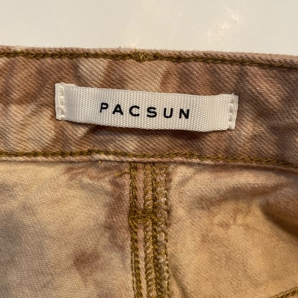 PacSun Brown Tie-Dye Frayed Hem Jean Shorts - Picture 3 of 5